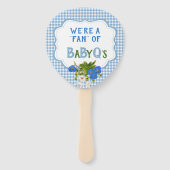 Country Karo Blue Gingham Blume BabyQ GRILLEN Fächer (Vorderseite)