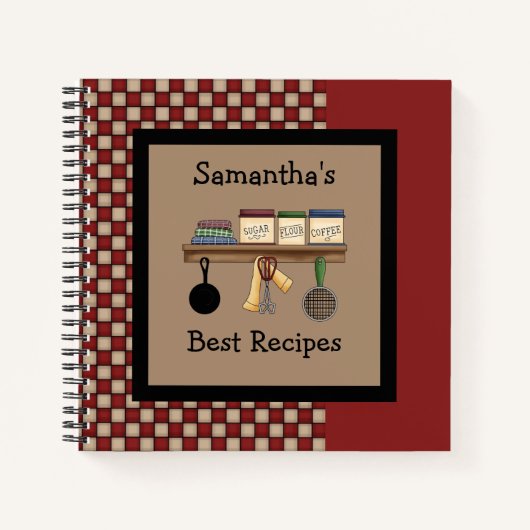 Country Karo Rezept SpiralNotebook Notizbuch (Vorderseite)