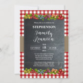 Country Karos Wiedersehen für Obst- und Chalkboard Einladung (Vorderseite)