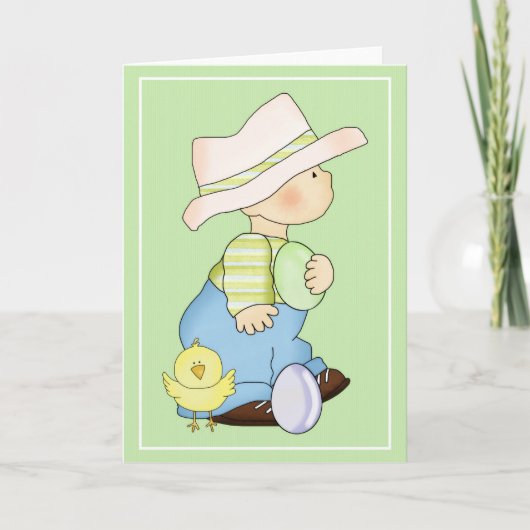 Country Kids Osterzeit d1 Ostergraukarte Feiertagskarte (Vorderseite)