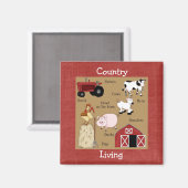 Country Kitchen Collection Farm Animals Magnet (Vorderseite/Rückseite)