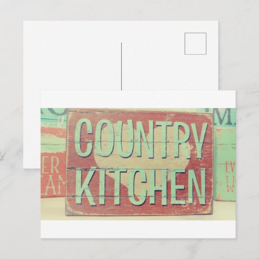 Country Kitchen Grüne Hütte Postkarte (Vorne/Hinten)