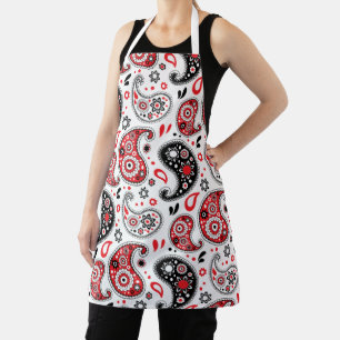 Country Kitchen Paisley Red und Black Western Schürze