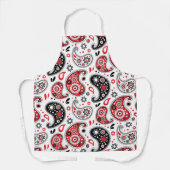 Country Kitchen Paisley Red und Black Western Schürze (Vorderseite)