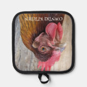 Country Kitchen Red Chicken Hen Topflappen (Vorderseite)