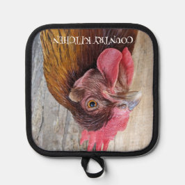 Country Kitchen Red Chicken Hen Topflappen