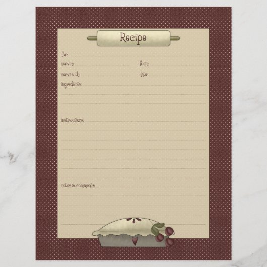 Country Kitchen ・ Rezeptblätter (Vorderseite)