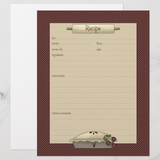 Country Kitchen ・ Rezeptblätter (Vorne/Hinten)