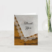 Country Lace and Barn Wood Wedding Vielen Dank Dankeskarte (Vorderseite)