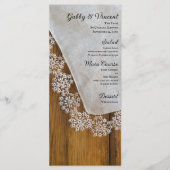 Country Lace Barn Wedding Menü Menükarte (Vorderseite)