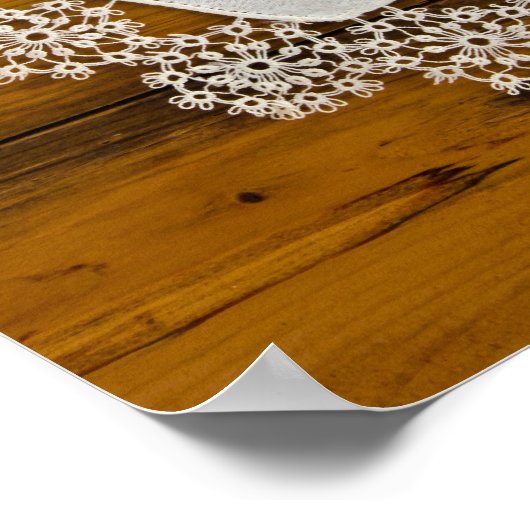 Country Lace Barn Wedding Poster (Ecke)