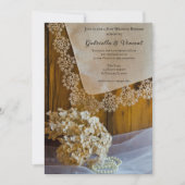 Country Lace Blume Post Wedding Brunch Einladung (Vorderseite)