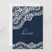 Country Lace & Denim Wedding Einladung (Rückseite)