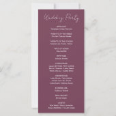 Country Lace Mason Jar Burgundy Wedding Program (Rückseite)