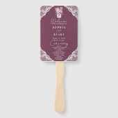 Country Lace Mason Jar Burgundy Wedding Program Fächer (Vorderseite)