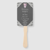 Country Lace Mason Jar Gray Wedding Program Fächer (Vorderseite)