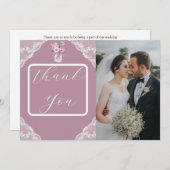 Country Lace Mason Jar Pink Dankeskarte (Vorne/Hinten)