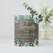 Country Lace Rustic Abschluss Foto Einladung (Stehend Vorderseite)