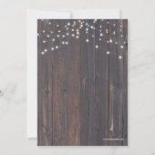 Country Lace & String Lights Chic Brautparty Einladung (Rückseite)