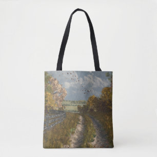 Country Lane im Fall Tote Tag Tasche