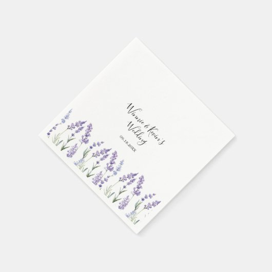 Country Lavender Wedding Serviette (Ecke)
