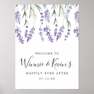 Country Lavender Wedding Sign Poster