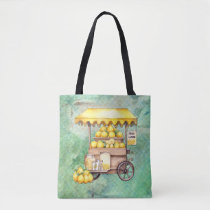 Country Lemon Cart Watercolor Tasche