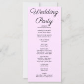 Country Lemon Greenerity Lila Wedding Program (Rückseite)