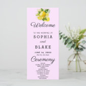 Country Lemon Greenerity Lila Wedding Program (Stehend Vorderseite)