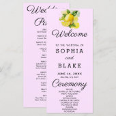 Country Lemon Greenerity Lila Wedding Program (Vorne/Hinten)
