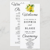 Country Lemon Greenerity White Wedding Programm (Vorne/Hinten)