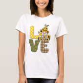 "Country LIEBE" mit Gnomen und Sonnenblumen T-Shirt (Vorderseite)