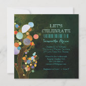 Country Liebe Trees Blue Brautparty Einladung (Rückseite)