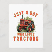 Country Life Boy, der Traktoren Liebe Begleitkarte (Rückseite)