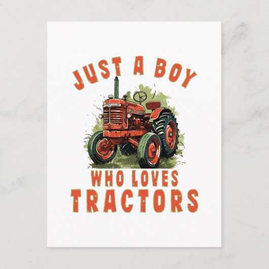 Country Life Boy, der Traktoren Liebe Begleitkarte (Rückseite)