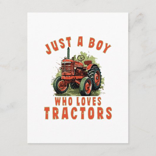 Country Life Boy, der Traktoren Liebe Begleitkarte (Vorderseite)