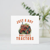 Country Life Boy, der Traktoren Liebe Einladung (Stehend Vorderseite)