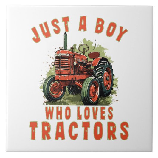 Country Life Boy, der Traktoren Liebe Fliese (Vorderseite)