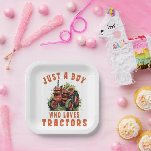 Country Life Boy, der Traktoren Liebe Pappteller (Party)