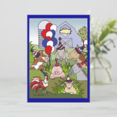 Country Life Celebration Americana Einladung (Stehend Vorderseite)