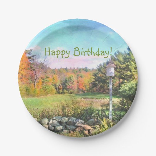 Country Life Happy Birthday Pappteller (Vorderseite)