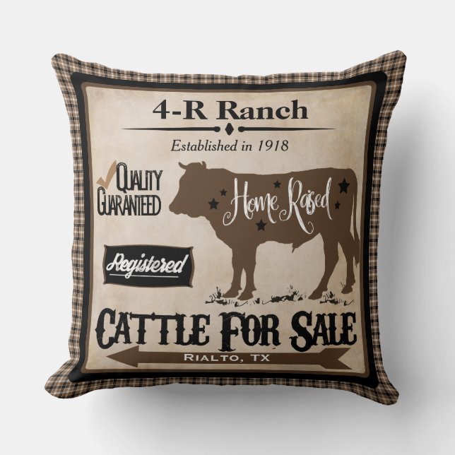 Country Life Ranch Personalisierte Pillow Kissen (Vorderseite)