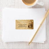 Country Lights Großes Adressetikett mit Stiefeln (Insitu)