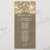 Country Lights + Rustic Burlap Weddingprogramme Programm (Rückseite)