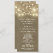 Country Lights + Rustic Burlap Weddingprogramme Programm (Vorne/Hinten)