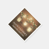 Country Lights Rustic Mason Jar Wedding Napkins Serviette (Ecke)
