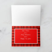 Country Line Tänzer mit Karierten Weihnachtsferien Karte (Innenseite)