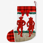Country Line Tänzer mit roten Karierten Kleiner Weihnachtsstrumpf (Rückseite)