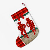 Country Line Tänzer mit roten Karierten Kleiner Weihnachtsstrumpf (Rückseite (Hängend))