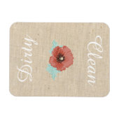 Country Linen Red Peonies Dishwasher Magnet (Horizontal)